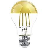 EGLO E27 LED Lampe, Kopfspiegellampe gold, Glühbirne blendfrei, 7,5 Watt (entspricht 60 Watt), 806 Lumen, warmweiß, 2700 K, L