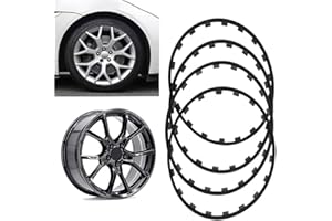 FnnEmg Felgenschutz Für Leichtmetallfelgen, Anfahrschutz, Reifenschutz, Auto Tuning Felgenstyling Rim Protector, Auto Felgenschutz 4er Set, Radkantenschutzring, FüR Alle Automodelle-Schwarz||19in