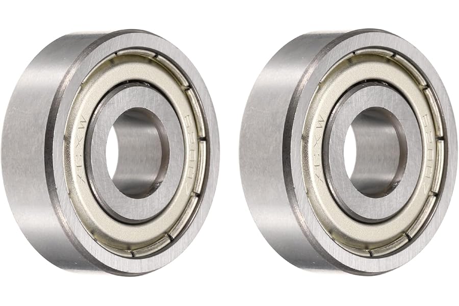 sourcing map 2pcs 6200ZZ Bearing 10x30x9mm, Chrome Steel Double Shielded Precision Bearing, Lubricated Deep Groove Ball Bearings, P6 (ABEC 3)