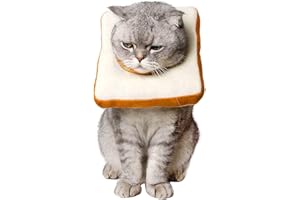Amakunft Adjustable Cat Cone Collar Soft, Cat Recovery Collar, Cone for Cat After Surgery, Cat Neck Cone, Elizabethan Collar for Cat and Kitten ((Neck:5"-10") (Toast, S)
