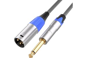 Tisino XLR to 1/4" TS Cable, Quarter inch Mono to XLR Male Unbalanced Interconnect Cable Cord for Amplifiers, Instruments - 1m
