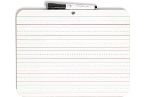 MARKQ [Pack of 1] Lined Dry Erase White Board [A4] for Kids Ruled Writing Board
