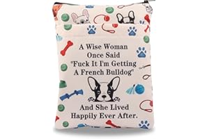 BAUNA Housse de livre Bulldog français - Housse de livre pour propriétaire de bouledogue français, cadeau à la retraite, pochette de livre étanche à fermeture éclair (Bulldog BM)