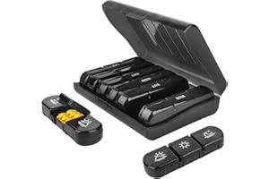 TDUNSYA Pastillero Semanal 3 Tomas, Pastillero Diario 7 Dias con 21 Compartimentos, Pastillero de Gran Capacidad, Dosificador de Comprimidos Portátil, Caja de Pastillas para Medicamentos y Vitaminas (Negro)