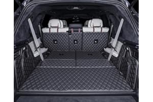 ZYCHUANGYING Kofferraummatte für BMW X7, 2 + 3 + 2-Sitzer, Kofferraumabdeckung, vollständige Abdeckung, XPE-Leder, 3D-Lasermessung (Kofferraummatte, Rückenlehnenmatte, beide Seitenwände) (schwarz mit