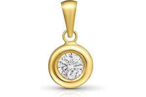 Amberta Allure Women 9ct Gold Pendant with Cubic Zirconia