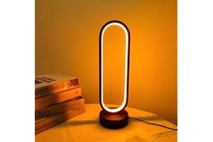 ZARCHE Table Lamp Bedside Bedroom Ring Lamp Living Room Dimmable Three-Color LED Lighting Night Light, Home Decor