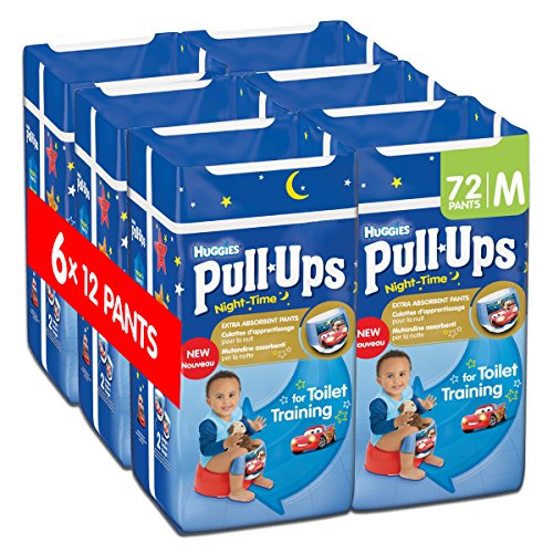 Huggies Pull-Ups Night-Time for Boys, Medium, 12 Pants for Toilet Training (Pack of 6, Total 72 Pants)