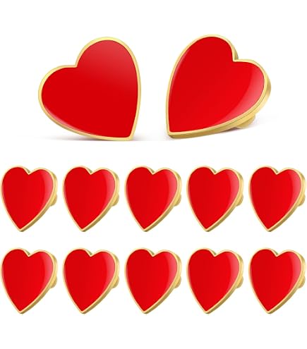 6 Pièces Broches Cœur En Émaillées Pour Saint- on