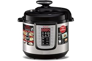 Tefal Fast & Delicious Multicooker - Pentola a pressione elettrica 1200 W, 25 programmi automatici, modalità manuale, include ricettario, cestello cottura a vapore, capacità 6 litri