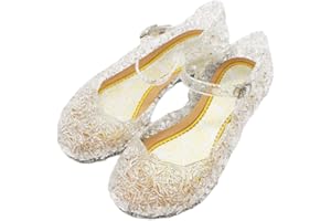 Holibanna Princesa Jelly Shoes para niñas Sandalias para niños Cute Kids Mary Jane Shoes Glitter Wedge para Dance Party Cosplay 15.5cm