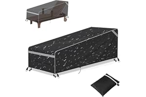 Peysaitr Garden Chairs Cover, Chaise Lounge Cover with Vents, Waterproof, Windproof, UV-resistant, Tear-resistant, for Sun Loungers Chaise Lounges (200 × 75 × 40/70 cm)