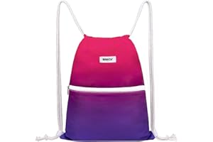 WANDF Drawstring Backpack String Bag Sackpack Cinch Water Resistant Nylon for Gym Shopping Sport Yoga