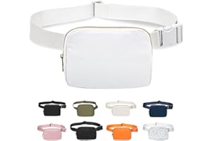 JENCVNL Bauchtasche Damen Gürteltasche Herren, Nylon Hüfttaschen Mode Brustbeutel Umhängetasche Crossbody Bag mit verstellbarem Riemen für Laufen Wandern Training Reisen (Weiß)