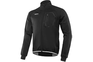 BERGRISAR Chaqueta Ciclismo Hombre Invierno Abrigo Impermeable Polar Softshell Chaqueta MTB Maillots de Motorista BG011