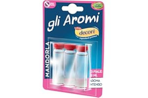DECORÌ INGREDIENTI PREZIOSI PER DOLCI E SALATI Decorì Aroma Mandorla Amara per Dolci, Aroma Intenso, Ideale per Dolci e Creme, Confezione da 9 ml (3 fiale da 3 ml)