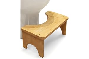 SeiriHelper Toilettenhocker aus Bambusholz für Erwachsene, Klohocker für verbesserten Stuhlgang, WC Hocker für bequemes Sitzen im Badezimmer (Holzfarbe)