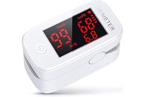 DogePro Pulsossimetro, Saturimetro da Dito, per Misurazione Precisa di Ossigeno nel Sangue, Frequenza Cardiaca e Indice di Perfusione, adatto per Bambini e Adulti con Display LED