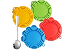 FineGood 4 Pack Silicone Animale Domestico può Copre con Il Cucchiaio, Food Grade Pet può Bagagli Coperchio Universale in Grado di Coprire Food for Dog Cat Can
