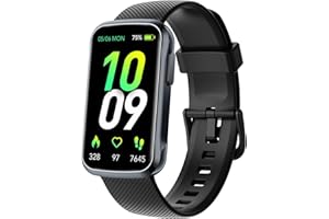 TIMU Smartband, Orologio Contapassi Smartwatch Uomo Donna con Cardiofrequenzimetro/Sonno/Contapassi, Activity Tracker con 24 Modalità Sportive, Impermeabile IP68 Smart Band per Android/iOS(Nero)