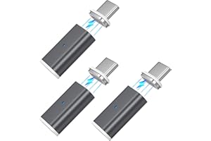 N. NETDOT Adapter magnetyczny 10 generacji, szybkie ładowanie i transfer danych do smartfonów USB-C (3 opakowania czarne)