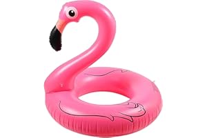 OZIRAL Flamingo Aufblasbar Schwimmbad Schwimmer, Flamingo Pool Glitzer Rose Rot Flamingo Luftmatratze, Riesen Schwimmring Süßes Spielzeug für Poolparty Strand 98 cm für Erwachsene Kinder