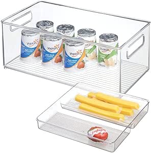 mDesign 2-teiliges Küchen Organizer-Set mit Griffen - perfekt als