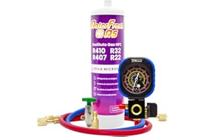 RALERTREIK Ralerfresh RS Kühlgas Ersatz R410, R32, R407 und R22 Kühlmittel für Klimaanlagen Typ Split (Flasche + Manometer RF31 + Adapter)