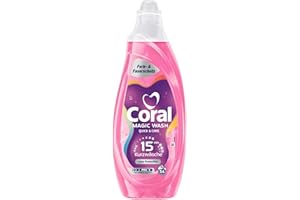 ‎CORAL Coral Magic Wash Quick & Care Waschmittel Color Protection Flüssigwaschmittel für 15 Minuten Kurzwäsche mit PRO-S Technologie 54 WL
