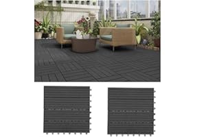 COMERCIAL CANDELA FELPUDOS Y ALFOMBRAS 10 Unidades Baldosas Jardín para Terraza, Balcón, Suelo Exterior 31x31 cm 1 m² Color Gris