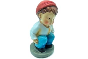 Acan Tradineur - Figura de caganer para Belén - Fabricado en marmolina - Figura Decorativa Divertida para Nacimiento, Navidad, decoración Tradicional - 10 x 5,5 x 4 cm