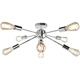 JHLBYL Sputnik Candelabro de Metal Moderno 8 Luces Luz de Techo Cromada Vintage Plateada Utilizada en Sala de Estar Dormitori