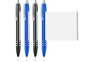 MEANJU 4 Stück Kugelschreiber mit Spickzettel,Spicker Stift,Schneider Kugelschreiber mit Spickzettel Einziehbare,Ersatzminen,für Student Abschluss,Büro,Schule (Blau,Schwarz)