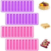 Varenzya 4 Pieces Silicone Cereal Bar Mould, Chocolate Mould | 10 Cavity Rectangular Silicone Mould for Energy Bars, Cookies,