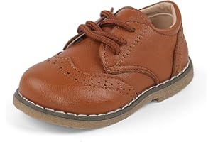 MASOCIO Boys Girls Lace Up Shoes Toddler Little Kids School Shoes Flat Dress Shoes (Toddler/Little Kid)