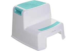 Dreambaby Two-Up Height Step Stool, White/Aqua