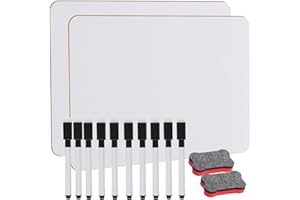 NIKSULTANT 14 PCS Double Sided Mini Whiteboard Set - Dry Erase Boards With Pens for Students, Classroom, Home and Office