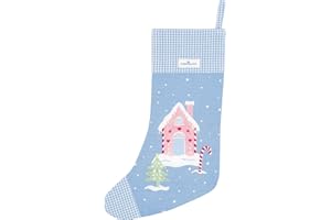 GreenGate Laura Homes Weihnachtsstrumpf Dusty Blue 60cm