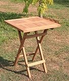  Teakholz Tisch quadratisch klappbar 60x60x75cm, 75% maschinengefertigt, 25% Handarbeit, ofengetrocknet, aus nachhaltig bewirtschafteten Plantagenbau
