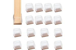 ICYWINK 16 pezzi Feltrini per Sedie，Elasticità Coprigambe per Feltrini Sedie in Silicone 22-30mm, Elastiche Protezione per Pavimenti in Legno e Piastrelle, Prevengono Graffi e Rumore (Quadrato)
