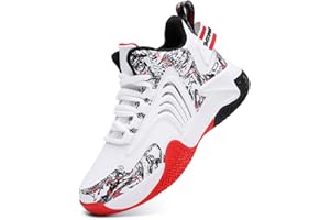 CZHIHANEG Chaussures de Basketball pour garçons Chaussures de Basketball pour Filles Chaussures de Basketball pour Enfants Chaussures d'entraînement Confortables Chaussures Hautes pour garçons