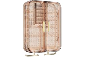 FUNSEED Organizer per gioielli da appendere a parete, porta, armadio, senza danni, semplice e antipolvere, per orecchini, collane, anelli