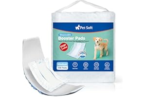 Pet Soft Einweg-Hundewindeleinlagen 100 Stück, Hundewindeleinlagen für Rüden Hündinnen mit auslaufsicherem Schutz, Hochsaugfähige Hundeeinlagen Booster-Pads für Hundewindeln (M-100)