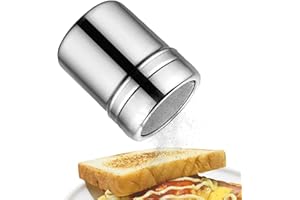 ZVN ZOJNE Spolverino per zucchero in polvere, in acciaio inox, a maglia fine, con coperchio, per cioccolato, caffè, farina, zucchero, pepe, cacao