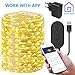 Produktbild LED Lichterkette,Minger 200 leds 20M Drahlichterketten 8 Mod Wasserdicht Warmweiß APP gesteuert Innen und Außen für Partys, Hochzeiten, Thanksgiving Day, Weihnachten