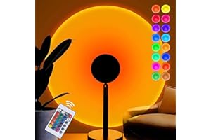 ‎BALKWAN Balkwan Sunset lamp 16 Farben Sonnenuntergangslampe Fernbedienung zum Einstellen des Farbwechsels, modernes romantisches visuelles Umgebungslicht, geeignet für Wohnzimmer Schlafzimmer dekoratives