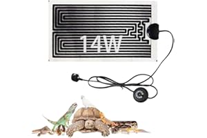 ZOYDP Heat Mat Reptile, 14W Heat Mat with Thermostat, Reptile Heat Mats with 10 Levels of Temperature Adjustment, Heating Mat for Reptiles Lizard Gecko Tortoise Snakes Hermit Crab Turtle Amphibians