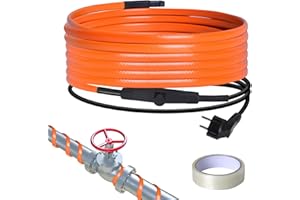 INDRNIF Câble chauffant antigel 8 m - Câble chauffant - Chauffage de gouttière - 230 V - Câble chauffant autorégulateur 25 W/m - Étanche IP65 - Pour protéger les tuyaux d'eau, les plantes, les gouttières