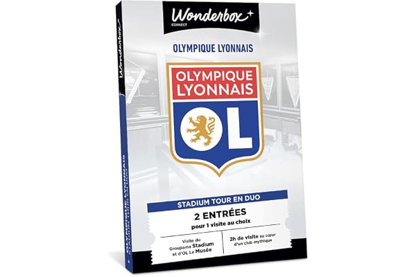 Wonderbox Connect - Coffret Cadeau - Olympique Lyonnais Duo - 2 entrées pour 1 Stadium tour - Visite du Groupama Stadium et d'OL Le Musée - Validité 27 mois