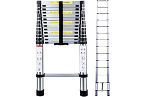 Acrohome Telescopic Ladder 4.1M Multi-Purpose Aluminium Telescoping Ladder Extension Extend Portable Ladder Foldable Ladder EN131 and CE Standards(4.1M/13.5Ft)